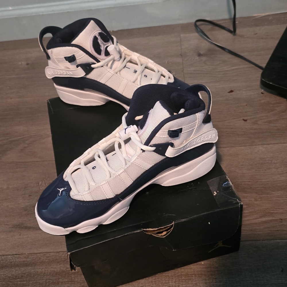 Jordan 6 Rings White And Navy Blue